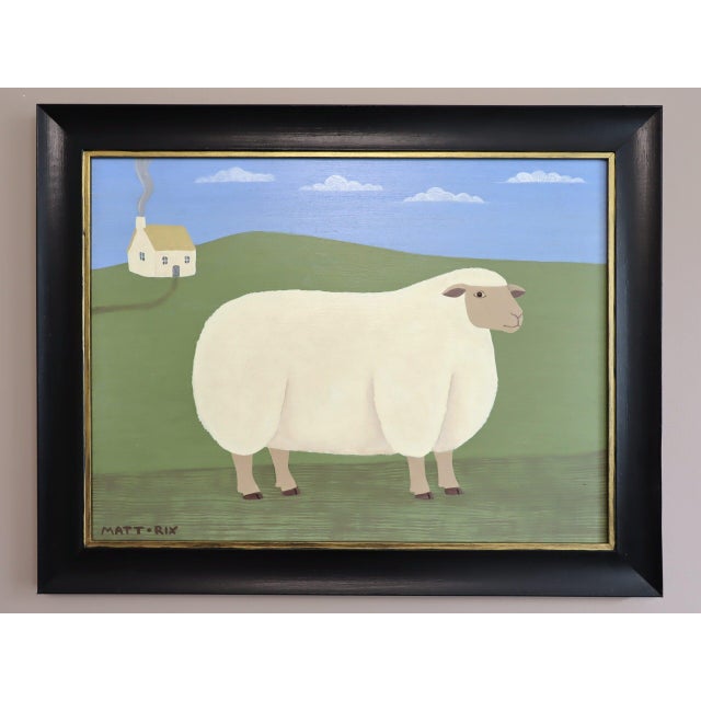 MARY Size: 14.6 x 18.7 inches (including frame) Oil on board A charming contemporary naïve style painting, executed in oil...