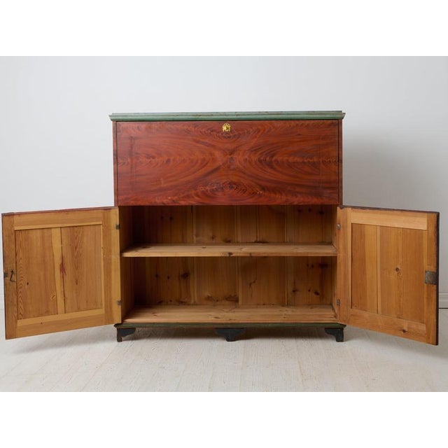 Gustavian (Swedish) Antique Swedish Gustavian Secretary in Pine, 1850s For Sale - Image 3 of 14