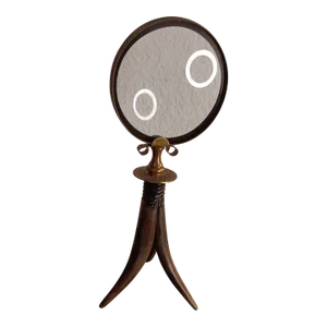 1960s Magnifying Glass Tabletop Brass on Horns Tripod