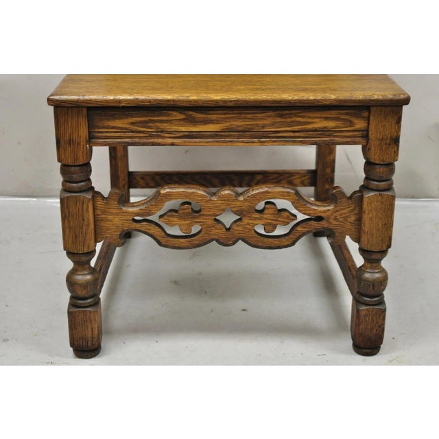Early 20th Century Antique Vanleigh Carved Oak Italian Renaissance Style Throne Dining Side Chair For Sale - Image 5 of 10
