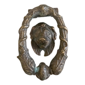 19th Century French Brass Lion Door Knocker