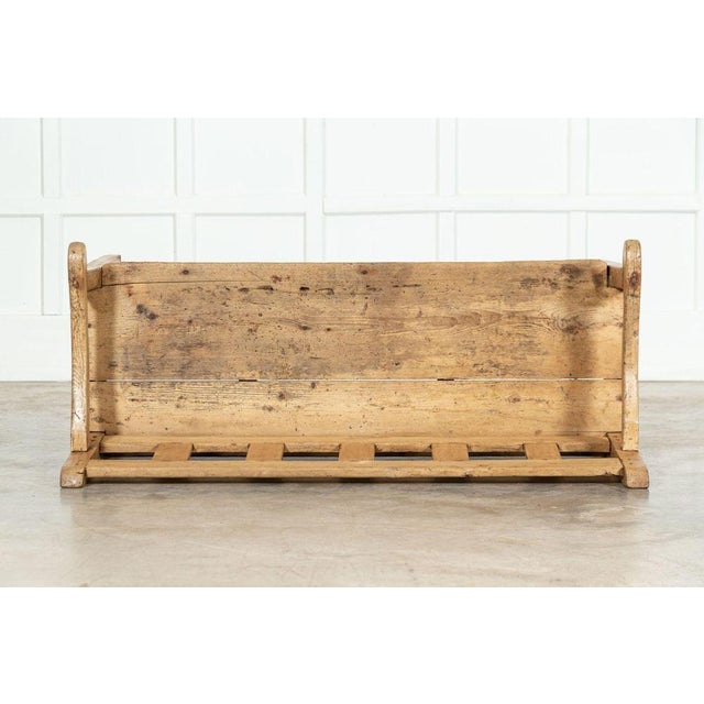 Wood 19th Century English Pine Bench, 1890s For Sale - Image 7 of 12