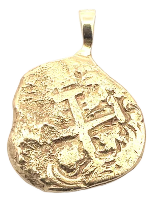 14k Yellow Gold Vintage Escudo Coin Pendant