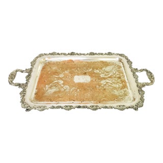 Large Footed English Butlers Tray For Sale