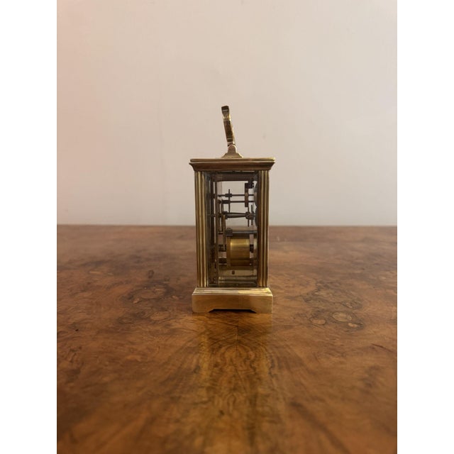 Antique Victorian Brass Carriage Clock, 1880 For Sale - Image 3 of 6