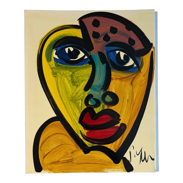 Peter Keil Abstract Portrait Painting on Canvas For Sale