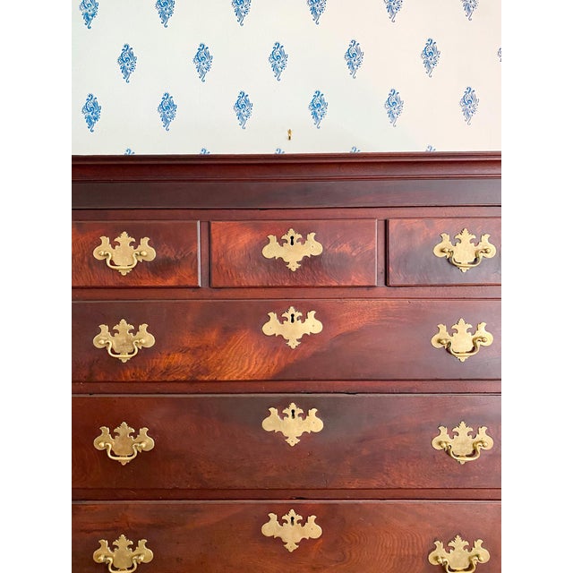 Late 18th Century Antique Late 1700s Western Maryland Chippendale Walnut Tall Chest of Drawers For Sale - Image 5 of 15