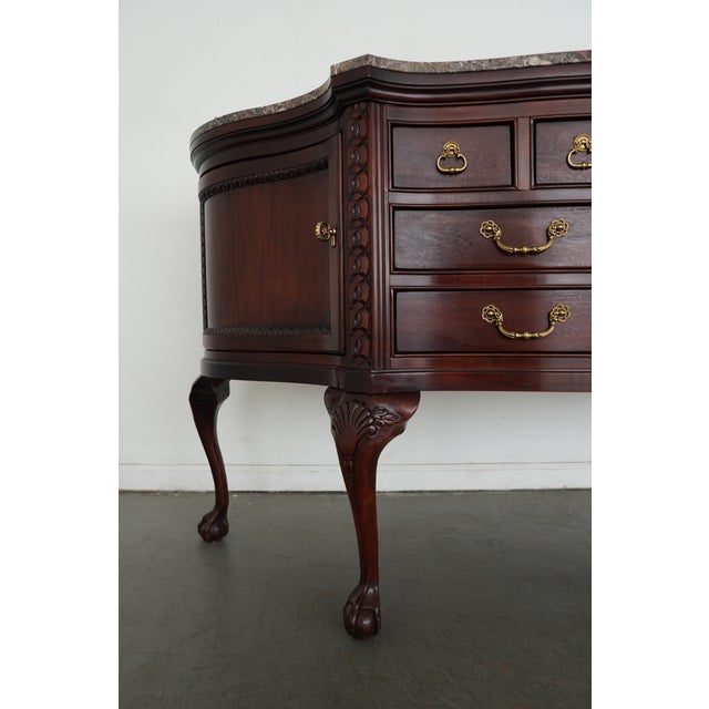 Brown Vintage Century Furniture Marble-Top Sideboard For Sale - Image 8 of 16