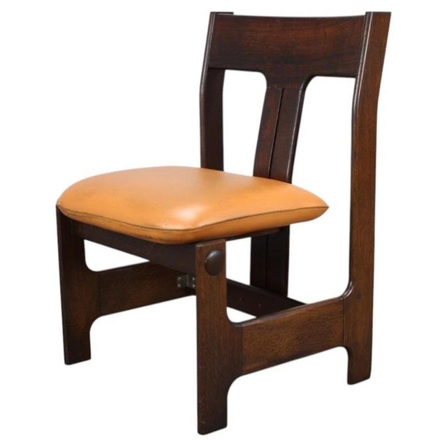 Mid-Century Modern German Sculptural Wooden Chair with Orange Faux Leather, 1970s For Sale - Image 17 of 17
