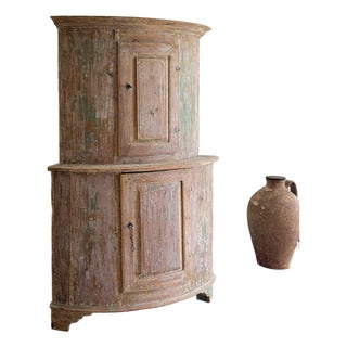 Antique Swedish Corner Cupboard For Sale