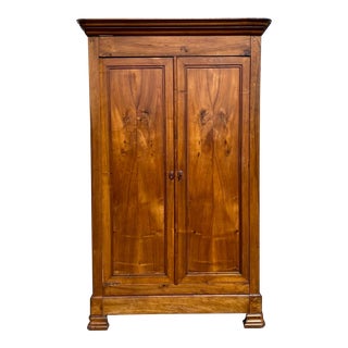 Classic Louis Philippe French Cherry Armoire or Wardrobe Found in Normandy For Sale