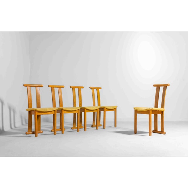 High Back Italian Dining Chairs, 1980s, Set of 5 For Sale - Image 6 of 10
