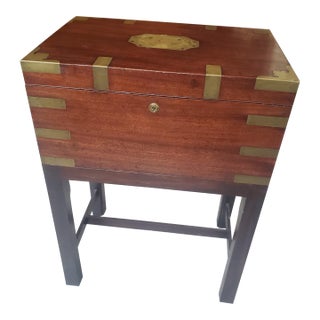 Victorian Brass Bound Mahogany Travel Case For Sale