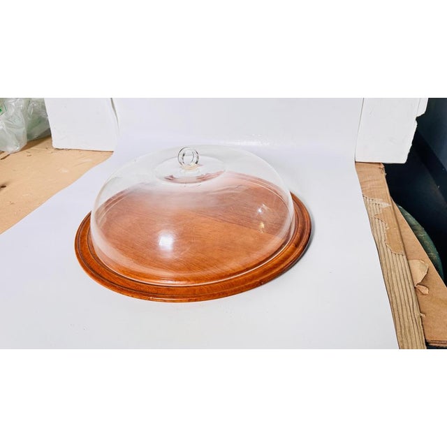 Serving Tray Cloche Plate Bell in Plastic and Wood, France, 1970s For Sale - Image 10 of 12