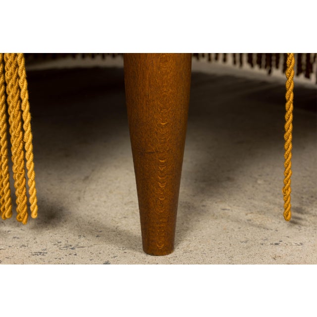 Goldenrod Napoleon III Style Velvet Crapaud Armchair, Provence, 1940 For Sale - Image 8 of 17