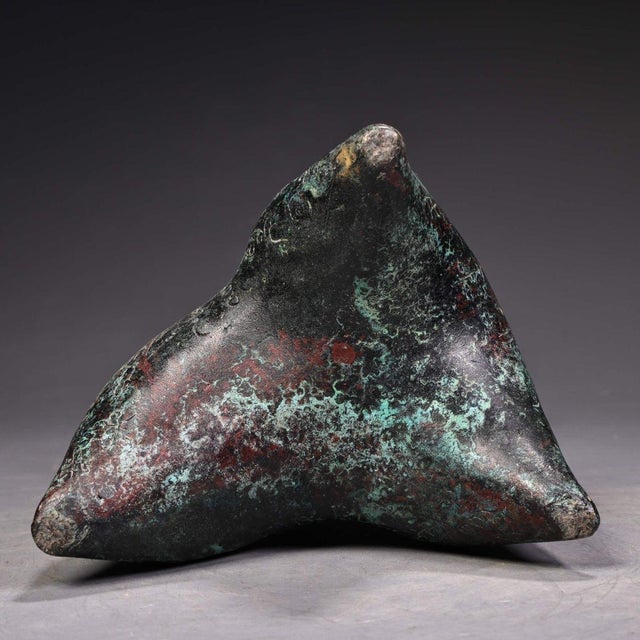 Metal Late 19th Century Asian Bronze Tripod Libation Cup With Inscriptions For Sale - Image 7 of 10