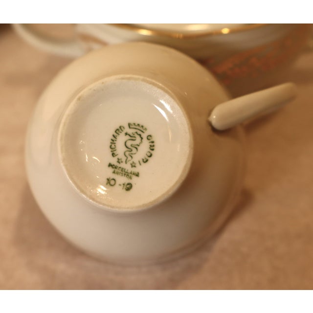 Ceramic Coffee Service with Gilt Decorations by Richard Ginori, 1960s, Set of 9 For Sale - Image 7 of 8