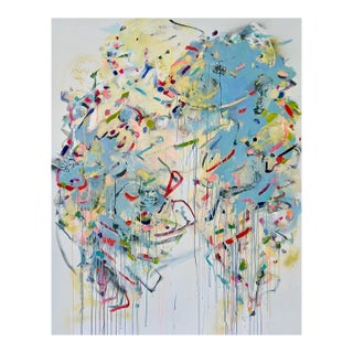 Contemporary Abstract Acrylic and Spray Paint on Canvas "Duet (C)" by Gina Werfel For Sale
