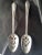 Farmhouse Vintage Mismatched Silver Plate Pierced Serving Spoons - a Pair For Sale - Image 3 of 5