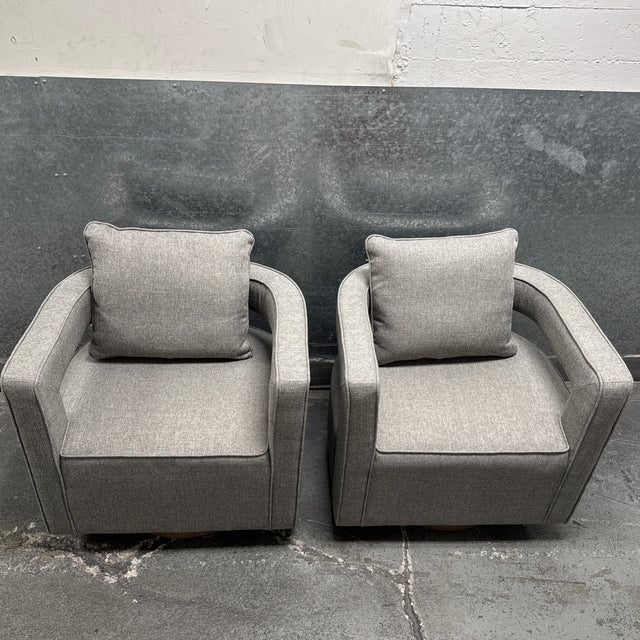 Uttermost Revelation by Uttermost Nixon Swivel Chairs, Pair For Sale - Image 4 of 12
