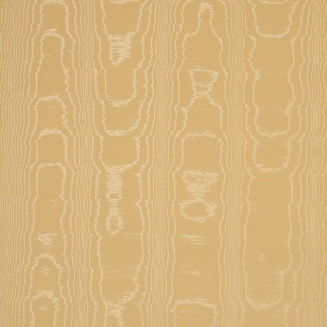 Sample - Schumacher Washington Moiré Fabric In Yellow For Sale