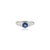 Contemporary Art Deco-Inspired Round Blue Sapphire & Baguette Diamond Ring Size 7 in 14k White Gold For Sale - Image 3 of 17