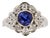 2.13cts Round Ceylon Sapphire and Natural Diamond Ring in Solid 14k White Gold, Size 6.75 For Sale