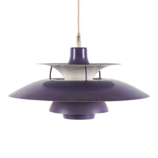 1960's Henningsen Ph5 Pendant Light Fixture in Purple for Poulsen For Sale