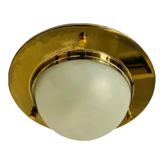 Azucena 1960 Nautical Italian Mid Century Flush Ceiling Light For Sale
