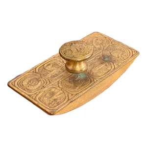 Tiffany Studios New York "Zodiac" Bronze Doré Rocker Blotter, Circa 1910