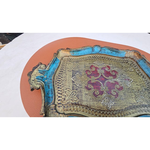 Wood Florentine Wooden Tray, 1970s For Sale - Image 7 of 8