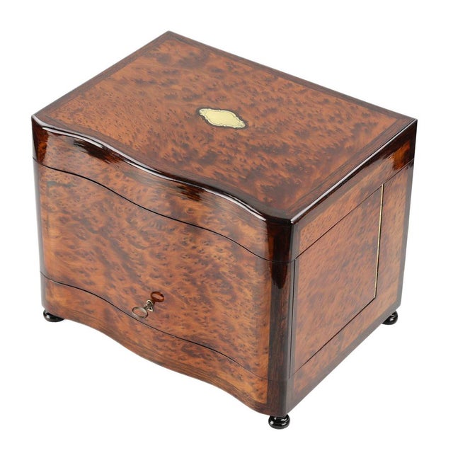 Vintage Napoleon III French Liquor Bar in Burl Veneer Box from Maison Tahan, Set of 18 For Sale - Image 4 of 9