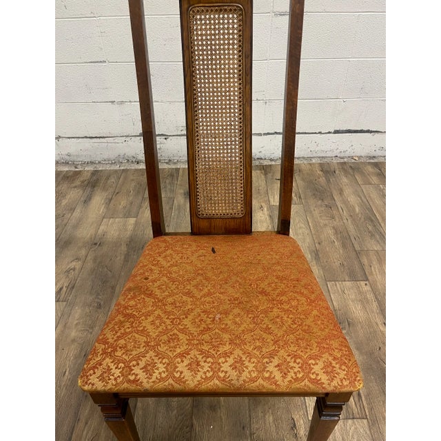 Orange Vintage Garrison Furniture Co Italian Provincial Style Cane Back Dining Chairs For Sale - Image 8 of 10