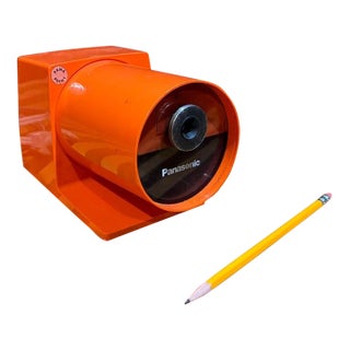 Vintage Mid Century Orange Panasonic Pencil Sharpener For Sale