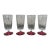Vintage Morgantown Fire and Ice Red Optical Glass Tom Collins Footed Tumblers - Set of 4 For Sale