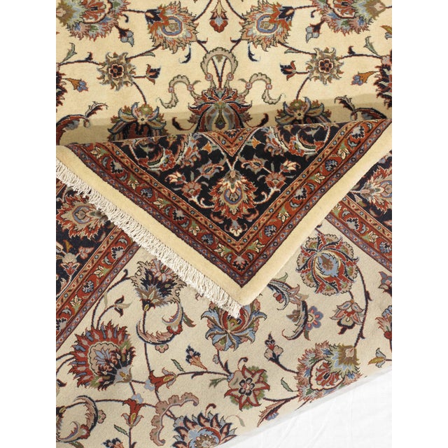 Vintage Hand-Knotted Persian Mashad Rug 6'8" X 9'8" For Sale - Image 4 of 4