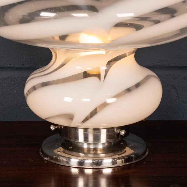 Vintage 20th Century Italian Hand-Blown Murano Glass Table Lamp, 1970s For Sale - Image 8 of 15