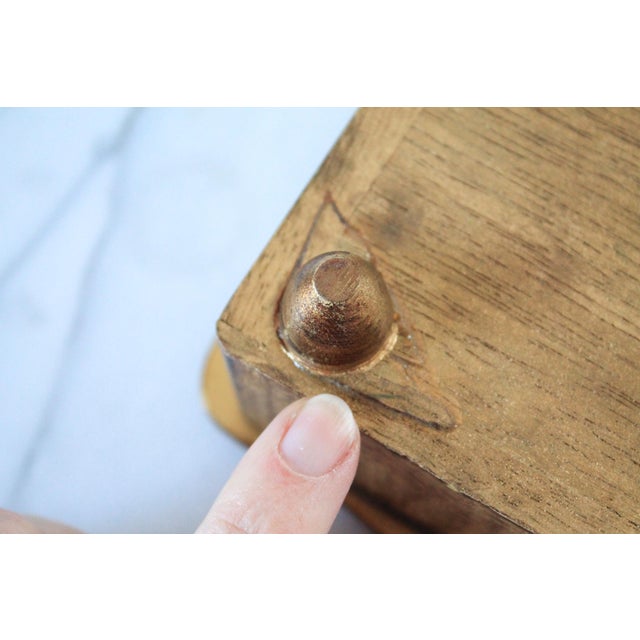 Vintage Footed Wooden Musical Jewelry Box For Sale - Image 11 of 11