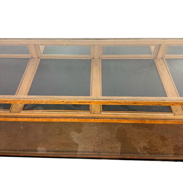 Large Vintage Oak Shop Display Counter, 1930s For Sale - Image 6 of 16