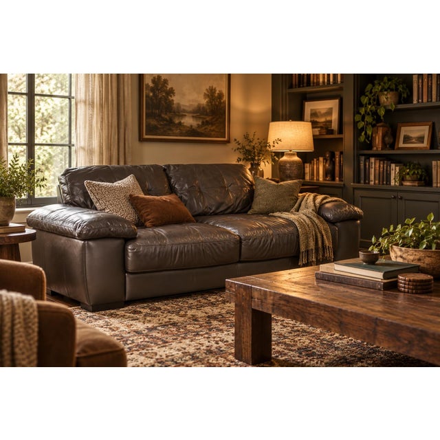 Italian Chateau D’Ax Leather Sofa, Designed by the Italian Furniture Brand Chateau D’Ax For Sale - Image 3 of 12