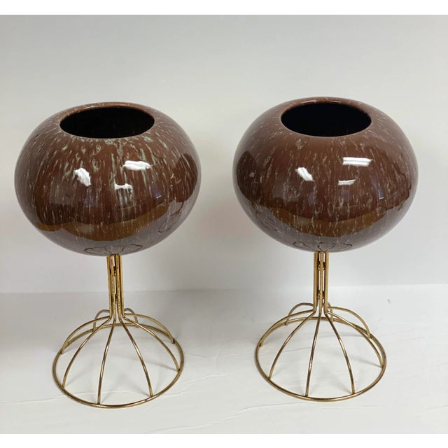 We are very pleased to offer a pair of vintage, Italian ceramic planters, circa the 1960s. Perfect for highlighting your...