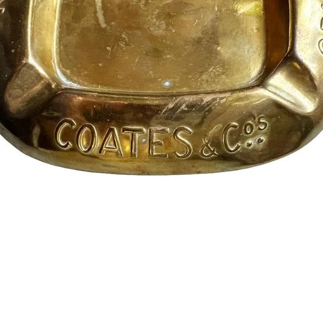 An early metal advertising ashtray for Coates & Co. Gin. This rare piece was an advertising gift for the Coates & Co. Gin...