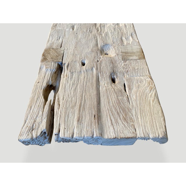 Andrianna Shamaris St. Barts Bleached Teak Wood Bench For Sale - Image 13 of 18