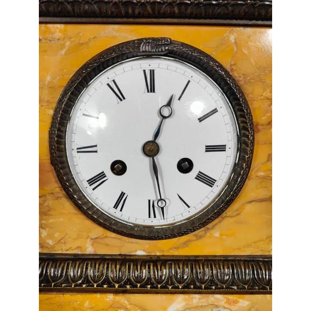 19th Century Empire Clock in Siena Marble For Sale - Image 9 of 11