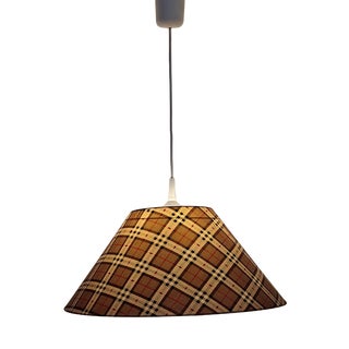 Vintage Ceiling Lamp with Patterned Fabric Shade, 1990s For Sale