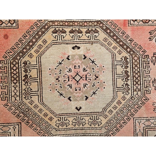 Antique Turkish Oushak Rug, Hand-Knotted Wool Pile, Mamluk Design, 6' x 7' For Sale - Image 13 of 16