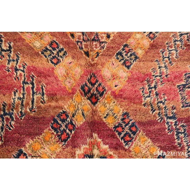 Red Nazmiyal Collection Vintage Folk Art Moroccan Rug For Sale - Image 8 of 8