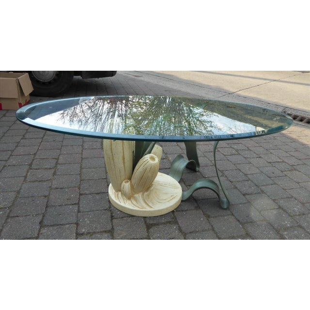 1970s Bronze & Resin Organic Anemone Plant Coffee Table with Glass Top, 1970s For Sale - Image 5 of 11
