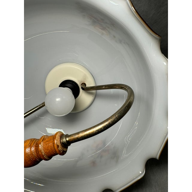 Italian Pendant Lamp with Floral Motif Shade, 1970s For Sale - Image 4 of 11