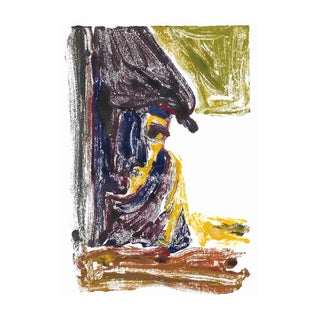 1960s Jackie Flood Portrait of a Man Monotype For Sale